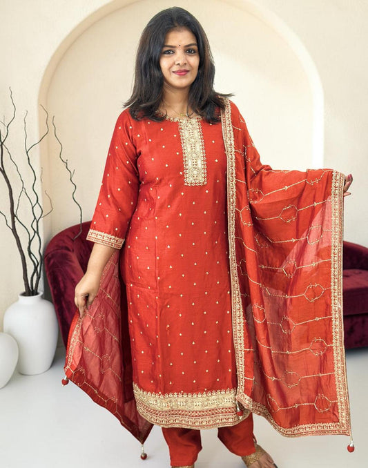 READY TO WEAR RUSTY ORANGE E6947 170526RW - ELENTRA DESIGNS BY NIMI HEINS