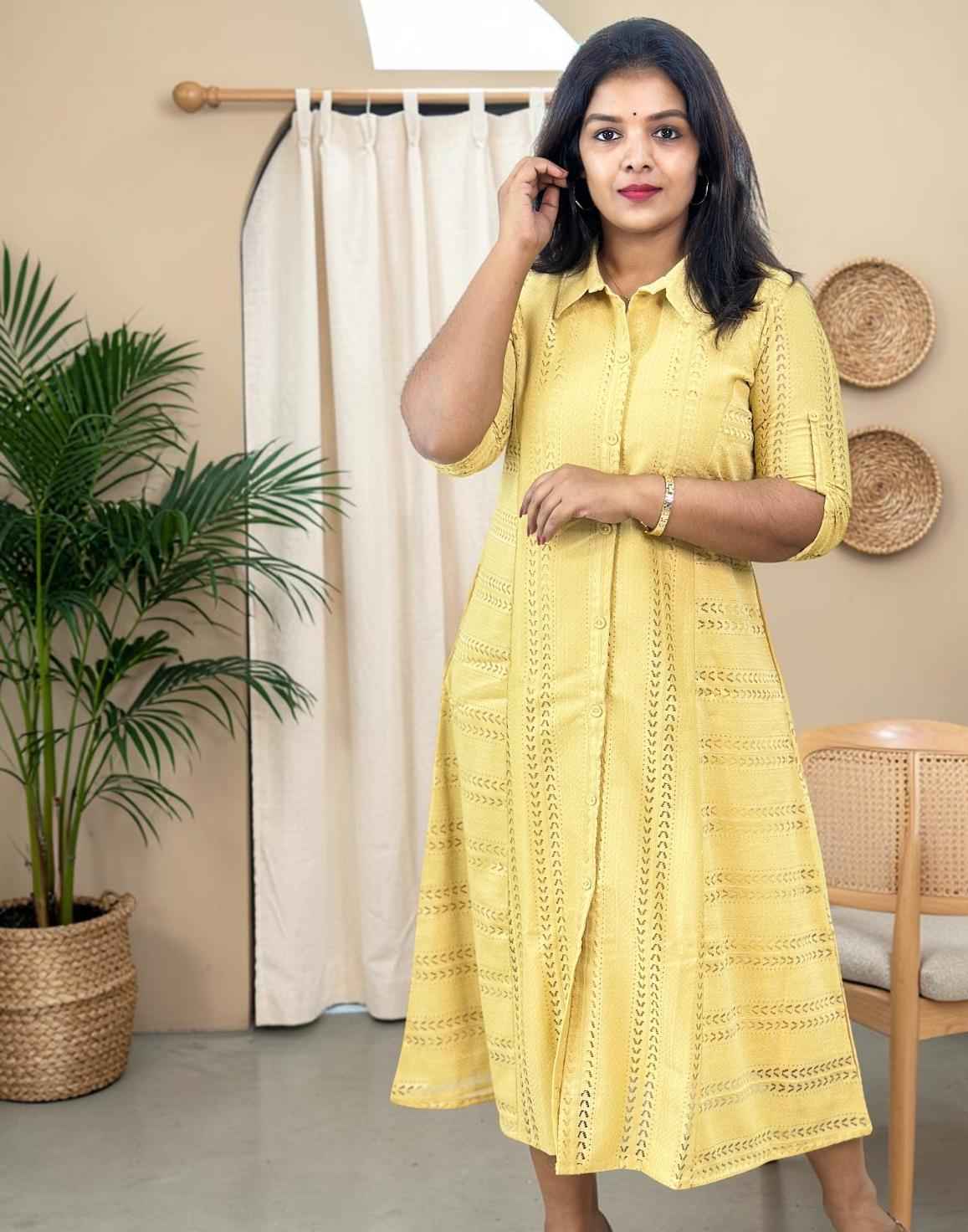 DRESSES A-LINE PASTEL YELLOW E6985 210526K - Elegant & Trendy Fashion   ELENTRA DESIGNS BY NIMI HEINS