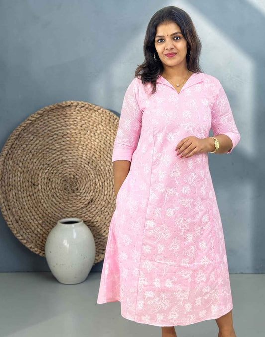KURTIS A-LINE BABY PINK E7003 220526K