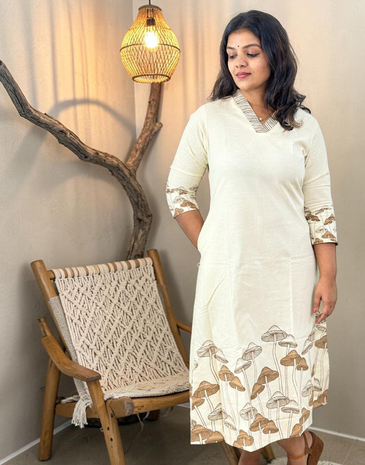 KURTIS A-LINE OFF WHITE E6998 230526AK - ELENTRA DESIGNS BY NIMI HEINS