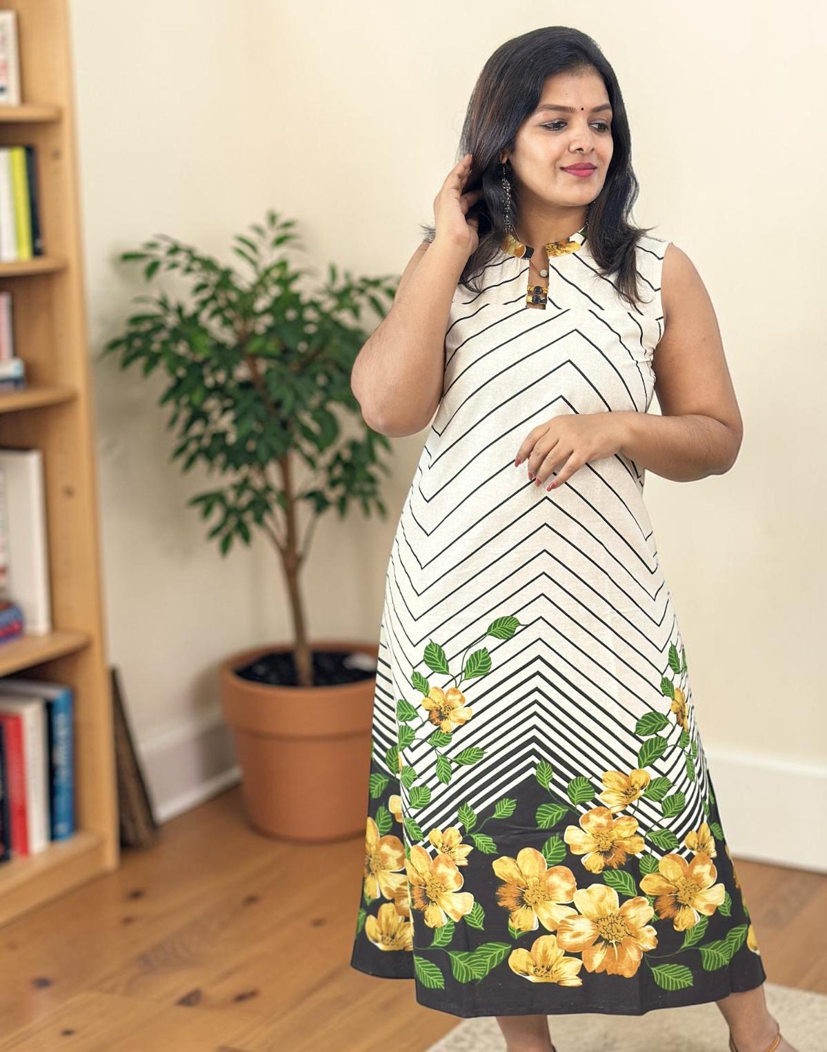 DRESSES A-LINE YELLOW E7004 250526AD - ELENTRA DESIGNS BY NIMI HEINS