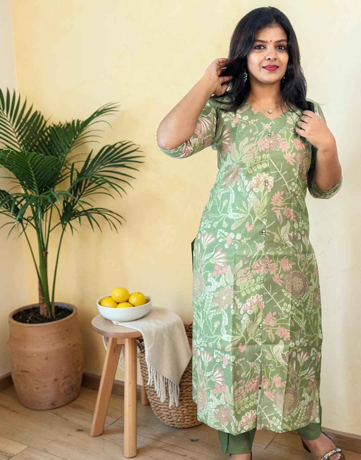 KURTI SET GREEN E7006 270526KS