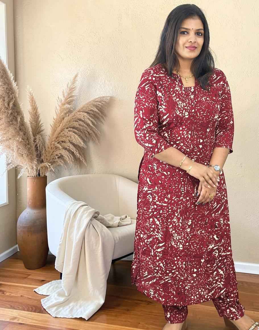 CO-ORD SET MAROON E7026 030626CS