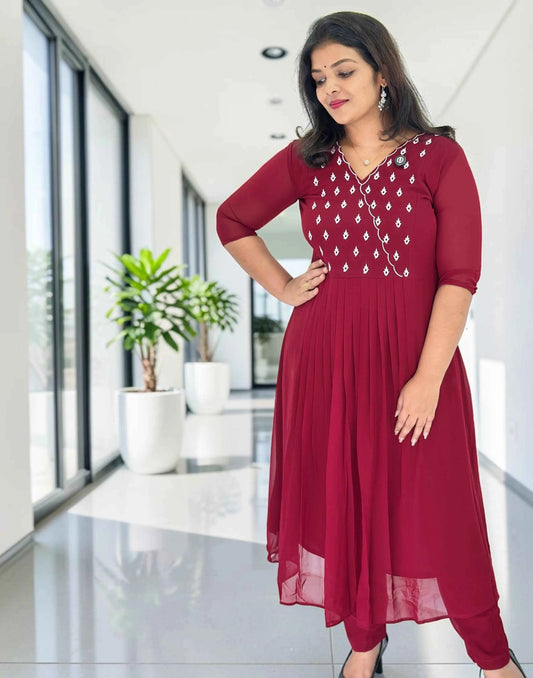 CO-ORD SET DARK MAROON E7015 110626CS