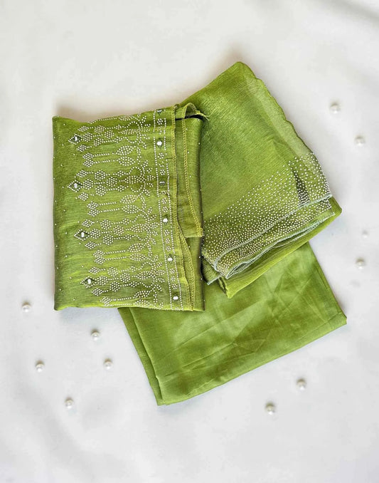 SALWAR SUITS UN-STITCHED MEHANDI GREEN E6537 100626DM