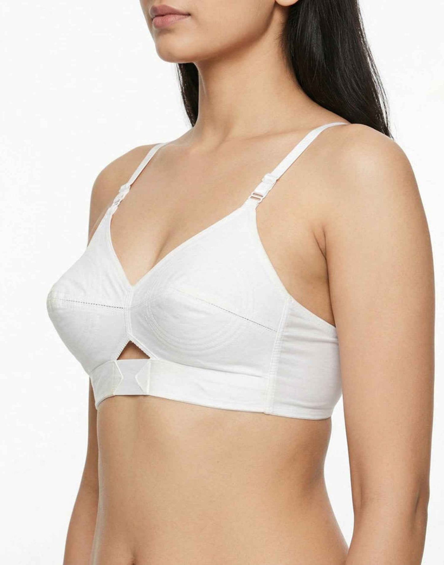 NON PADDED COTTON ROUND STITCH BRA BRIDA KAVYA XTRA SOFT WHITE B4U577 070726BR