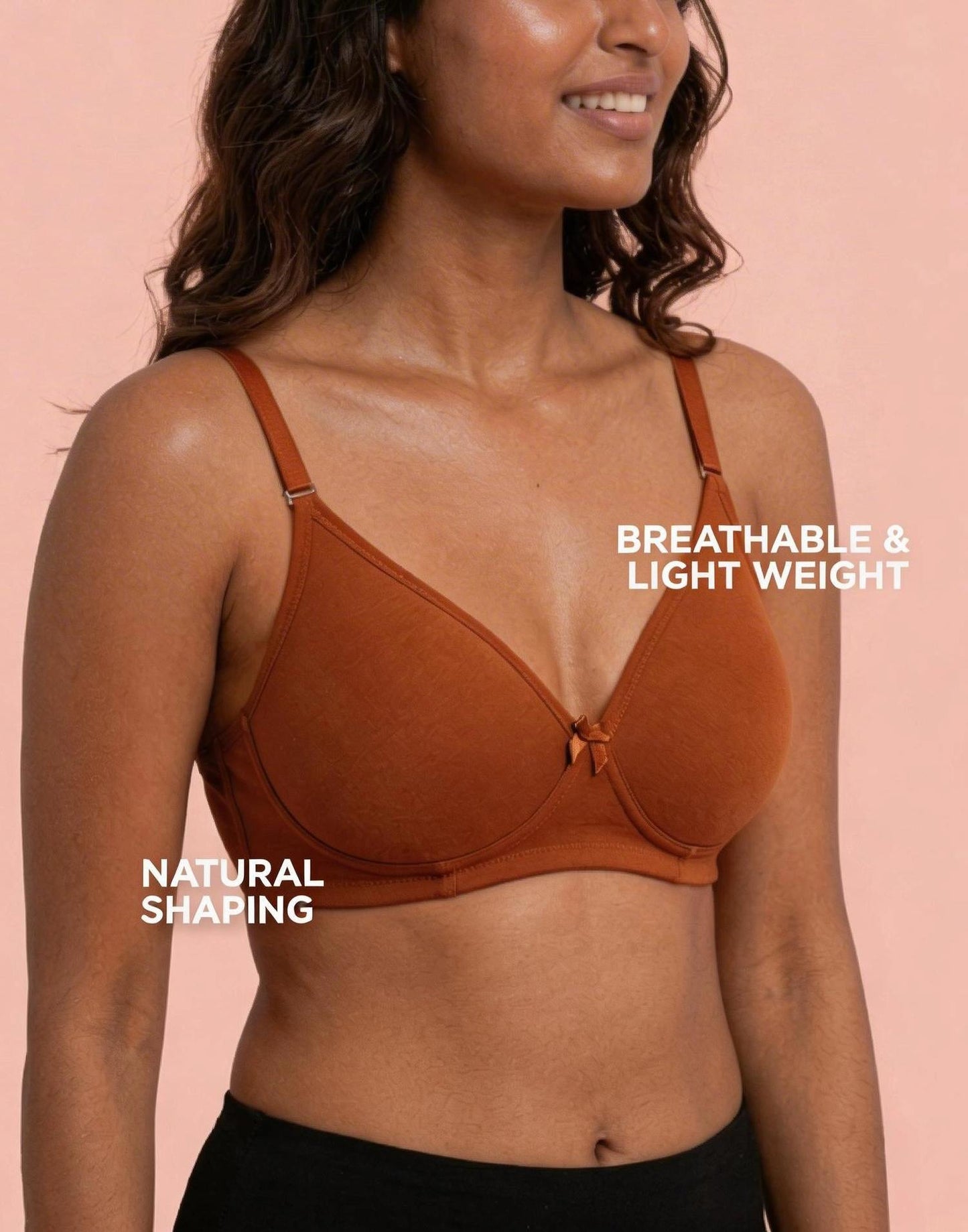 SEMI PADDED BRA BLOSSOM ULTRA THIN PAD MARSALA E3176 230626BR