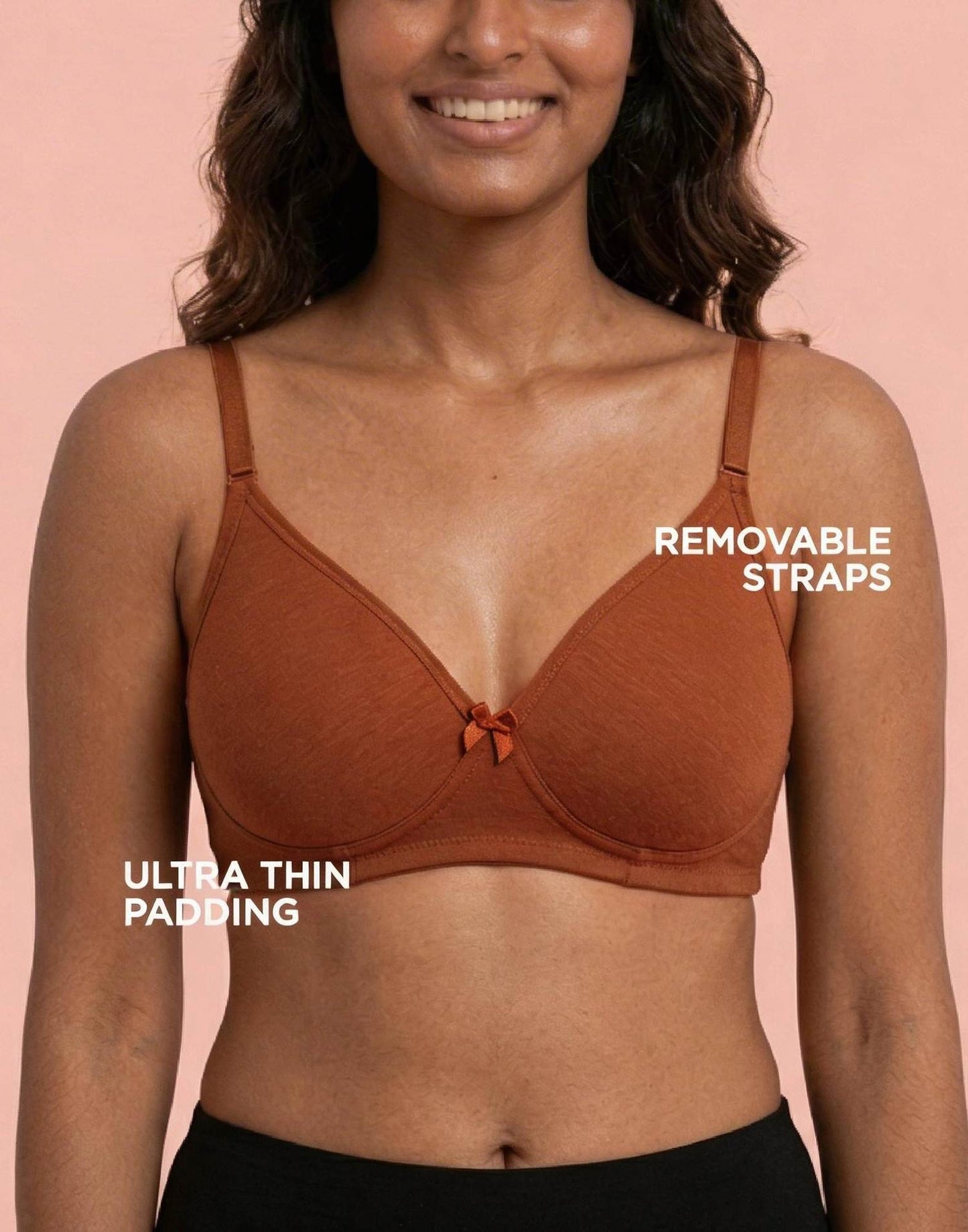 SEMI PADDED BRA BLOSSOM ULTRA THIN PAD MARSALA E3176 230626BR