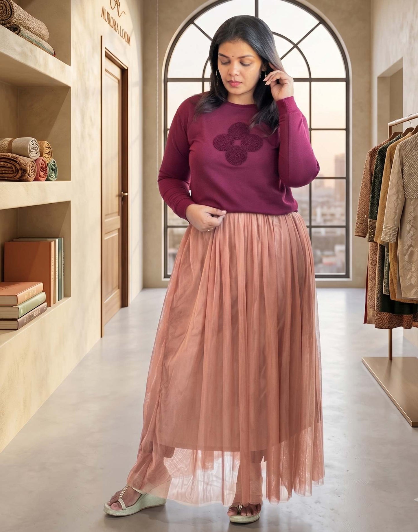 INDO-WESTERN OUTFITS NAVY MAROON n CHOCOLATE B4U730 280726IW