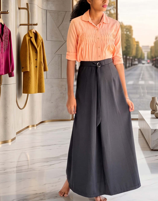 BOTTOM WEAR - SKIRT BLACK E6146 280726BW - ELENTRA DESIGNS BY NIMI HEINS