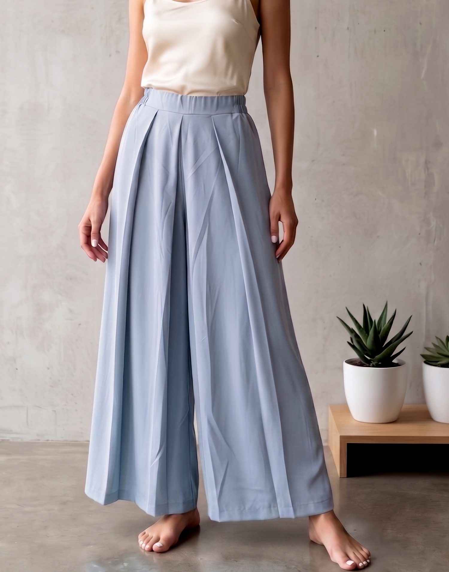 PALAZZO PANT POWDER BLUE B4U356 160626BW