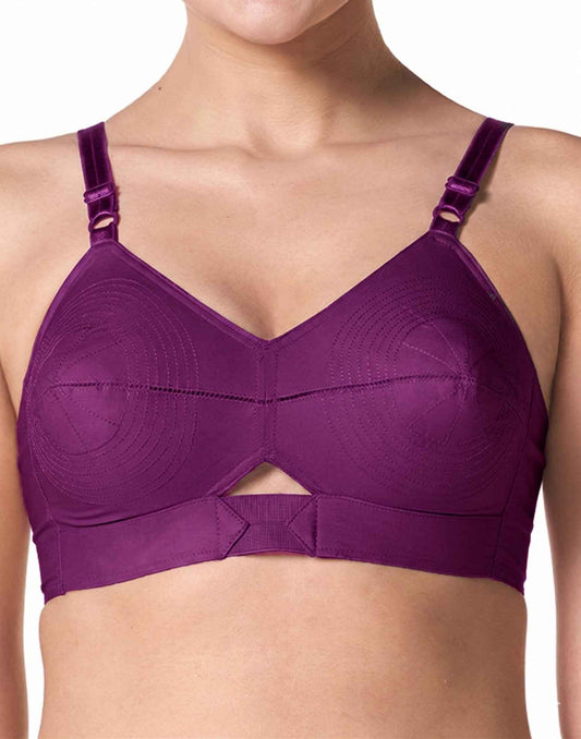NON PADDED COTTON ROUND STITCH BRA BLOSSOM PRIYASAJINI PURPLE E1568 251025BR