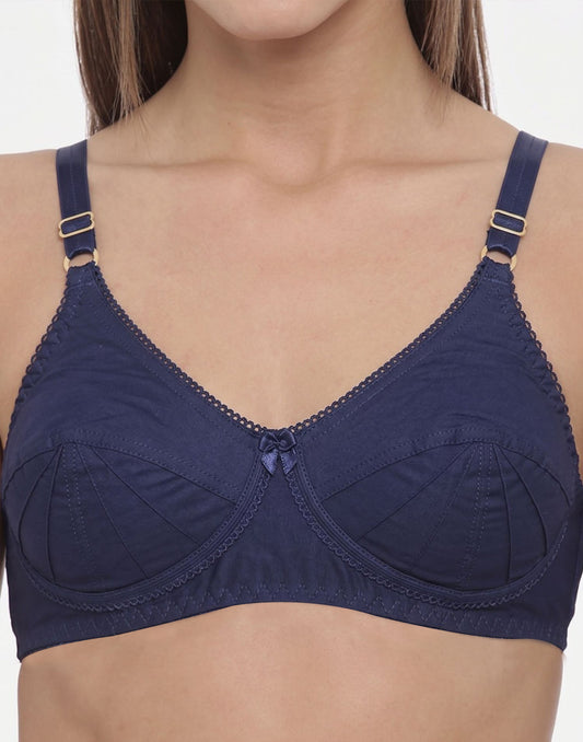 NON PADDED SAREE BRA BLOSSOM NAVY BLUE E3009-E3012 251025BR - ELENTRA DESIGNS BY NIMI HEINS