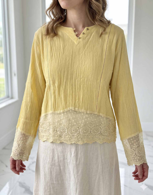 SHORT TOP YELLOW E5259 300626ST - ELENTRA DESIGNS BY NIMI HEINS