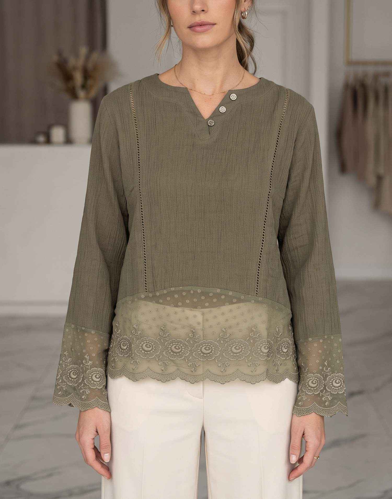 SHORT TOP DUSTY GREEN E5259 300626ST