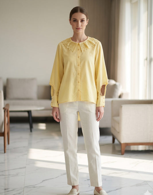 SHORT TOP YELLOW E4372 300626ST - ELENTRA DESIGNS BY NIMI HEINS