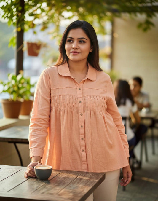 SHORT TOP ORANGE E6144 300626ST - ELENTRA DESIGNS BY NIMI HEINS