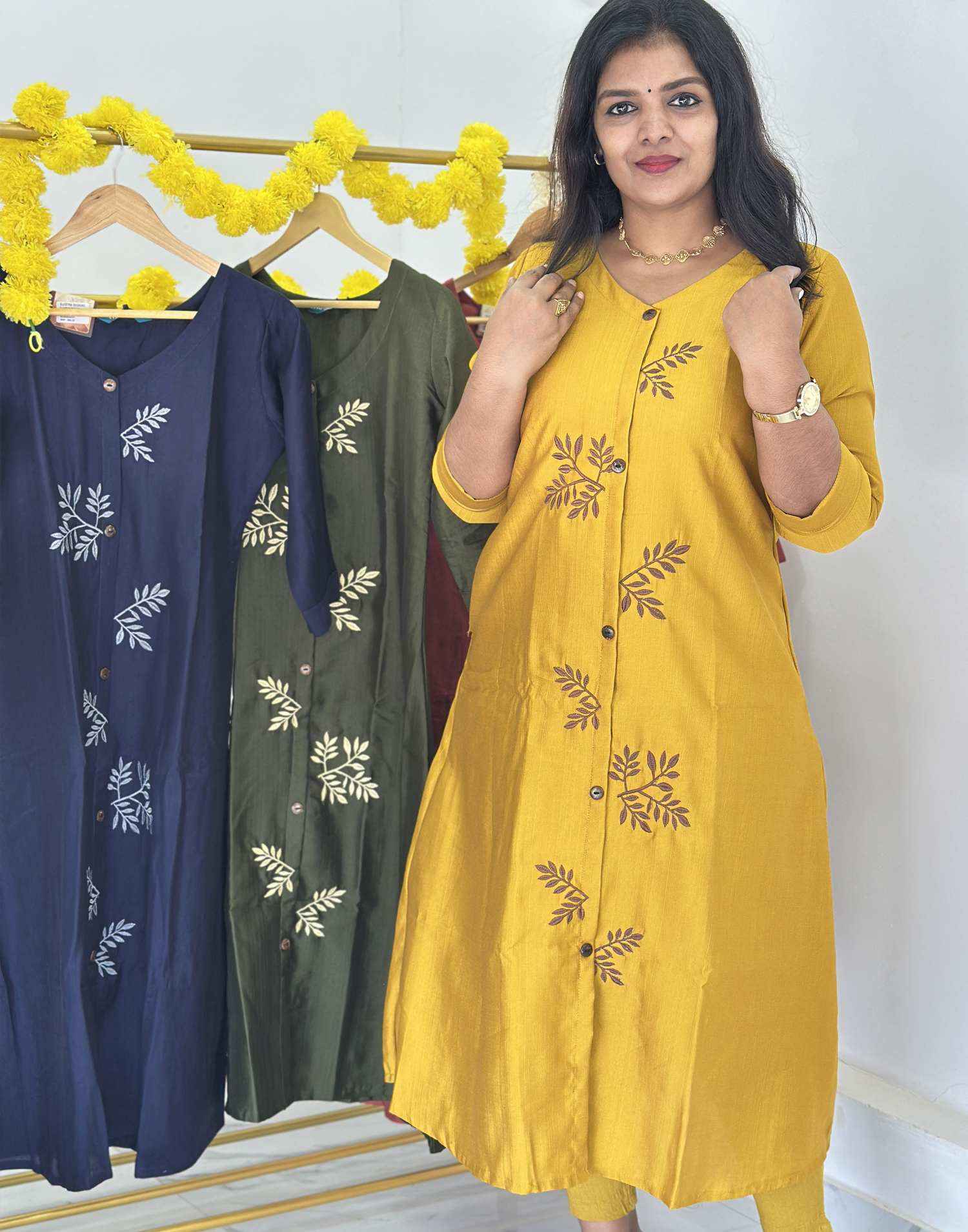 KURTIS A-LINE MUSTARD YELLOW E7149 220726AK