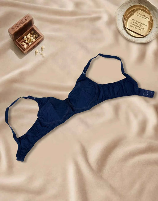 NON PADDED SAREE BRA COLLIN COUTURE DARK MIDNIGHT BLUE E5461 120626BR