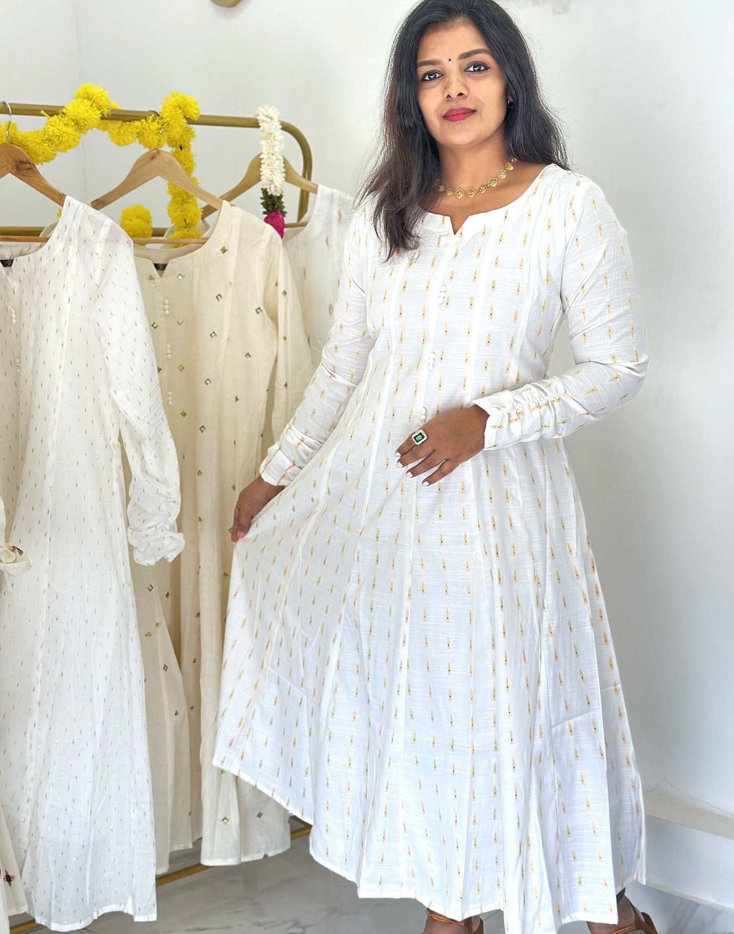 KURTIS PANEL CUT ANARKALI OFF WHITE 3 220726PA