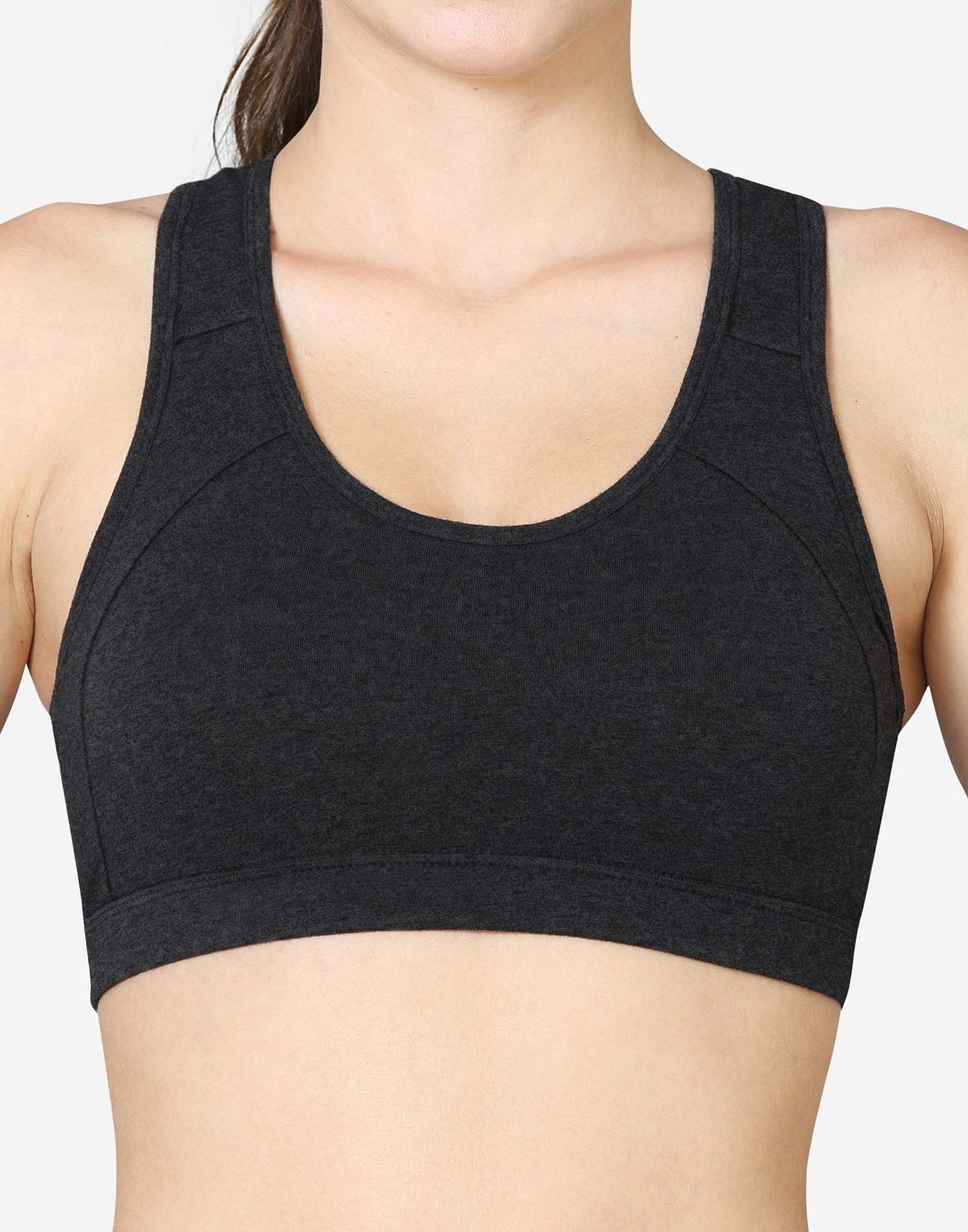SPORTS BRA VSTAR RACER BACK STYLING CHARCOAL MELANGE E7066-E7067-E7068 250626BR
