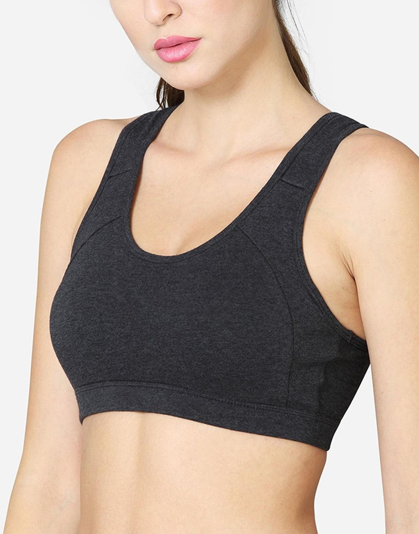 SPORTS BRA VSTAR RACER BACK STYLING CHARCOAL MELANGE E7066-E7067-E7068 250626BR