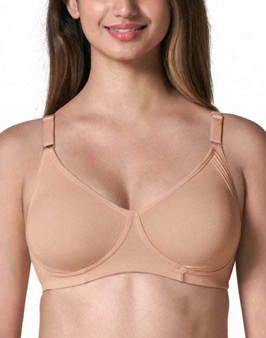 NON PADDED BRA BLOSSOM ENCIRCLE CAMEL BROWN E1574 210626BR - ELENTRA DESIGNS BY NIMI HEINS