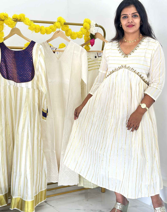 KURTIS A-LINE CREAM 2 E6047 240726AK - ELENTRA DESIGNS BY NIMI HEINS