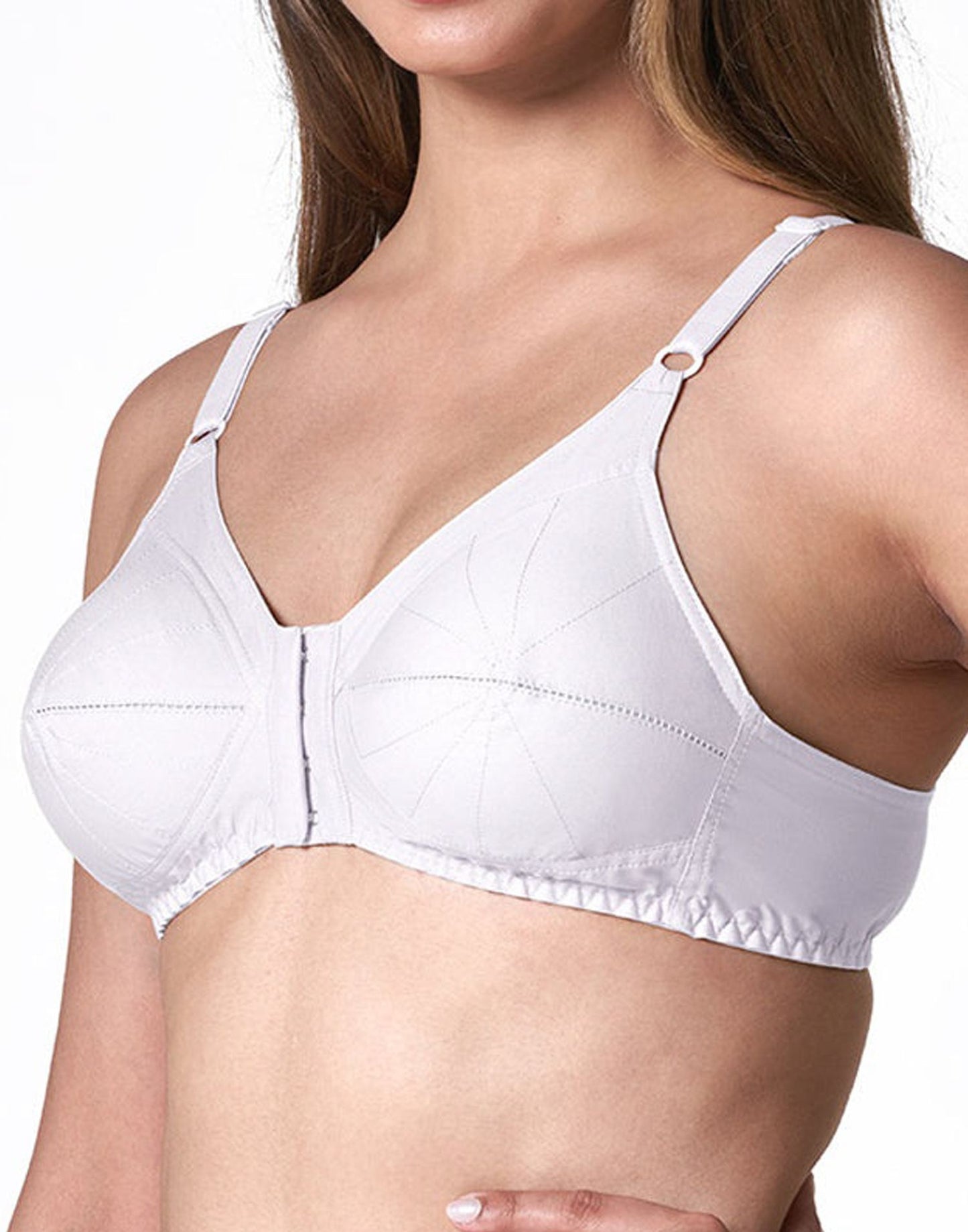 NON PADDED BRA BLOSSOM FRONT OPEN WHITE B4U285 210626BR