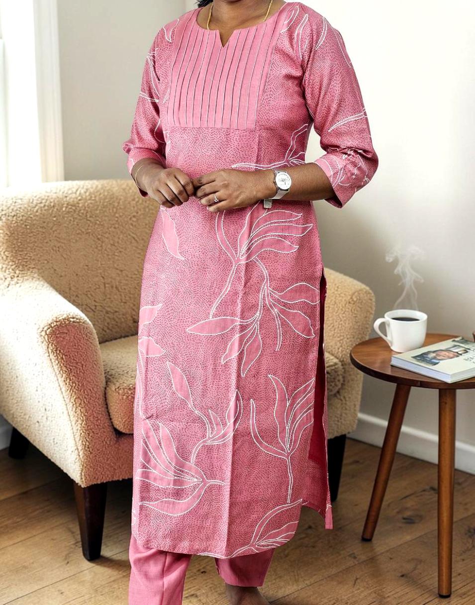 KURTI SET PINK E6870 250326KS - ELENTRA DESIGNS BY NIMI HEINS