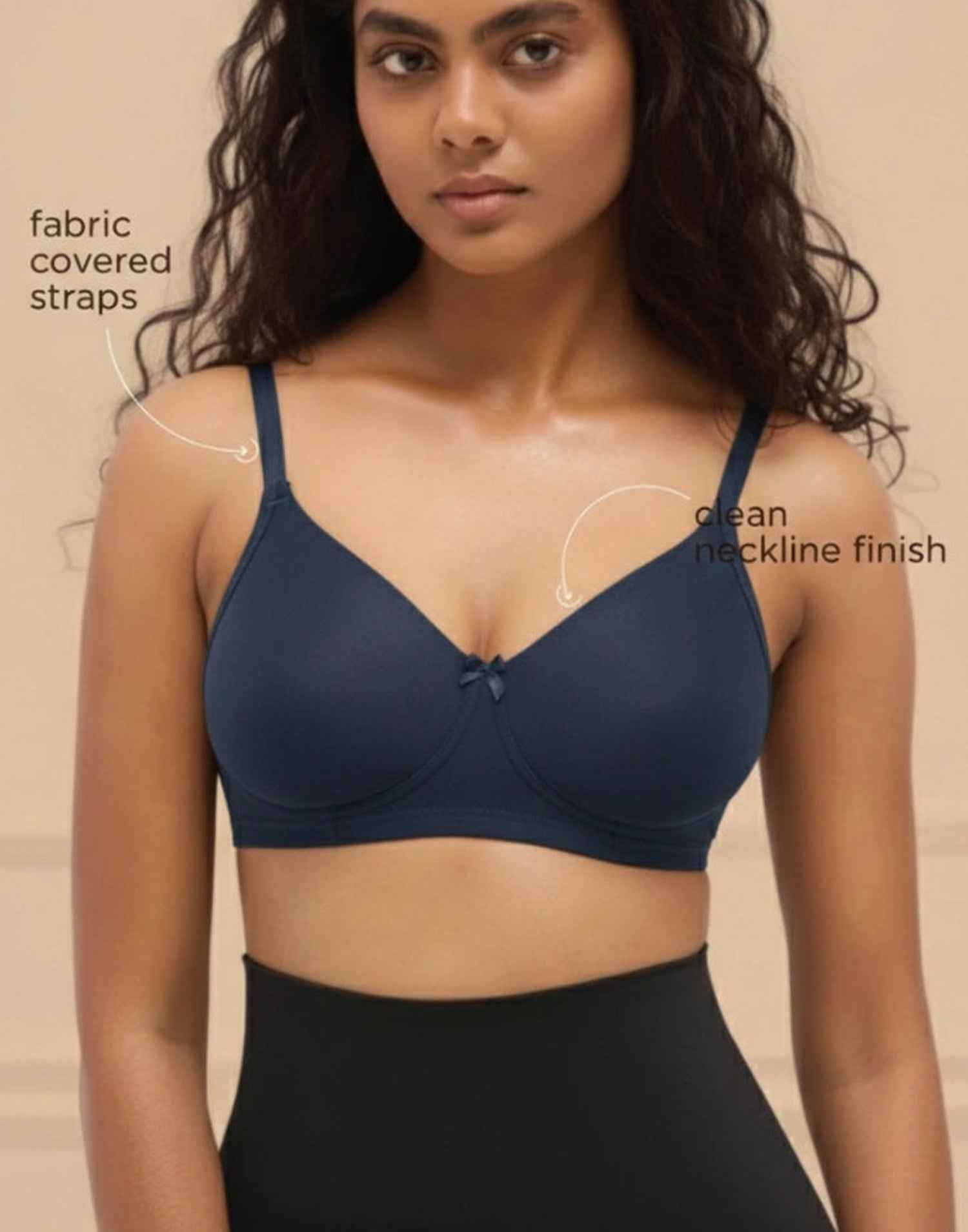 NON PADDED T-SHIRT BRA BLOSSOM ESSENTIAL NAVY BLUE E3179 210625BR