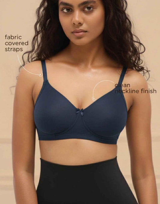 NON PADDED T-SHIRT BRA BLOSSOM ESSENTIAL NAVY BLUE E3179 210625BR (Copy)