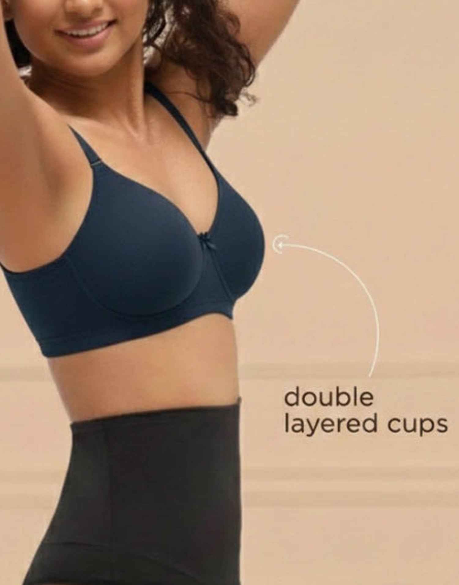 NON PADDED T-SHIRT BRA BLOSSOM ESSENTIAL NAVY BLUE E3179 210625BR