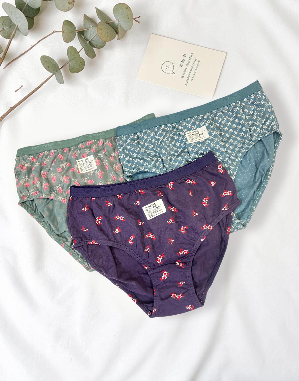 PANTY CHERRY TEENS LIFESTYLE ASSORTED 6 (PACK OF 3) E7022 040626PY - ELENTRA DESIGNS BY NIMI HEINS