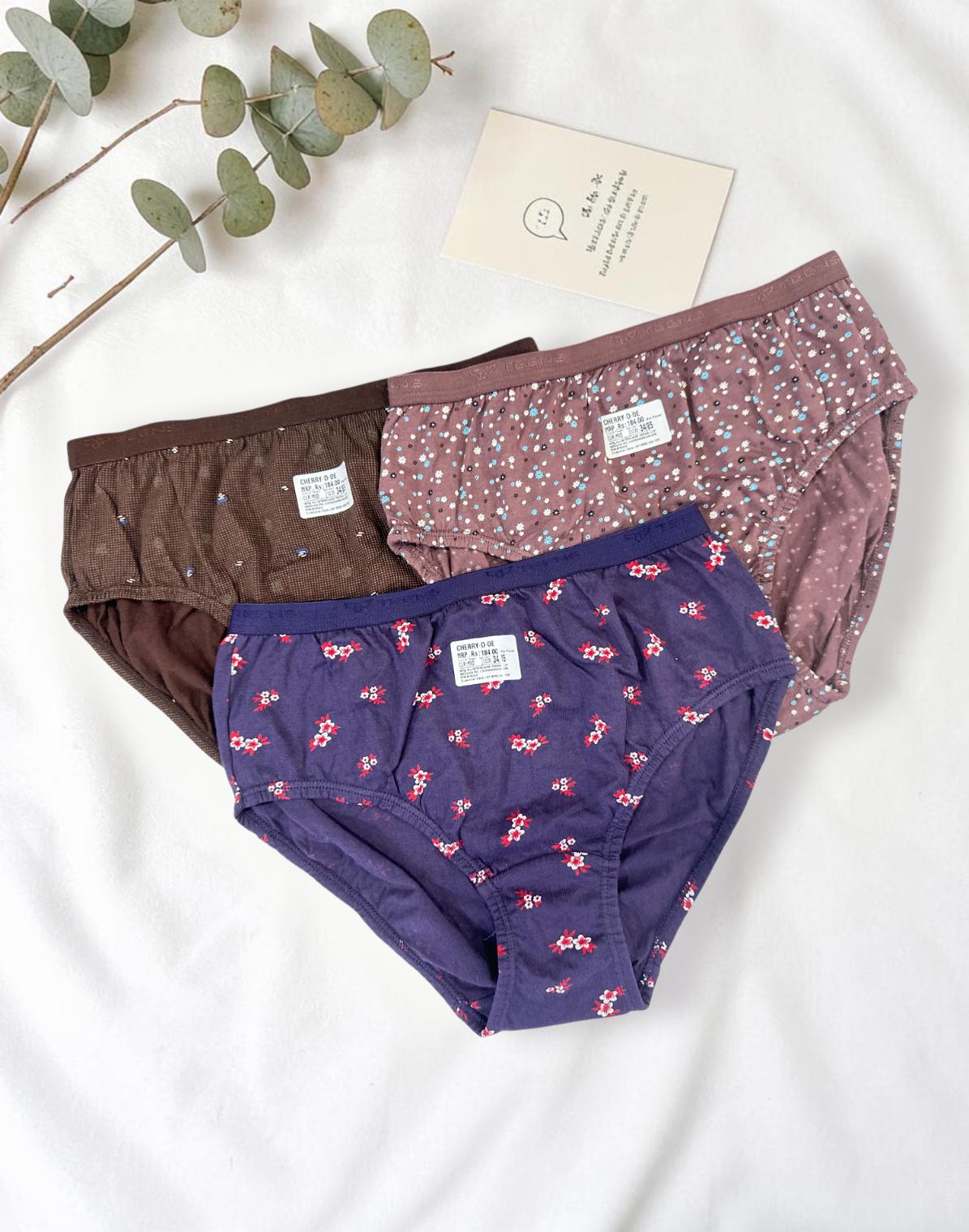 PANTY CHERRY TEENS LIFESTYLE ASSORTED 8 (PACK OF 3) E7022 040626PY - ELENTRA DESIGNS BY NIMI HEINS