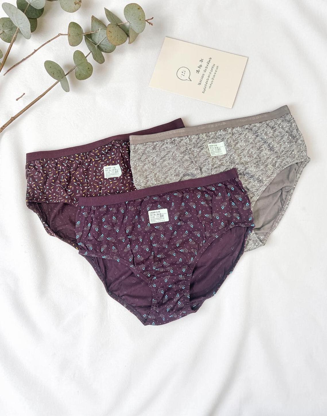PANTY CHERRY TEENS LIFESTYLE ASSORTED 20 (PACK OF 3) E7022 040626PY - ELENTRA DESIGNS BY NIMI HEINS