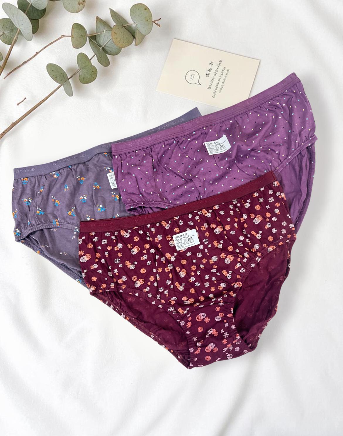 PANTY CHERRY TEENS LIFESTYLE ASSORTED 18 (PACK OF 3) E7022 040626PY - ELENTRA DESIGNS BY NIMI HEINS