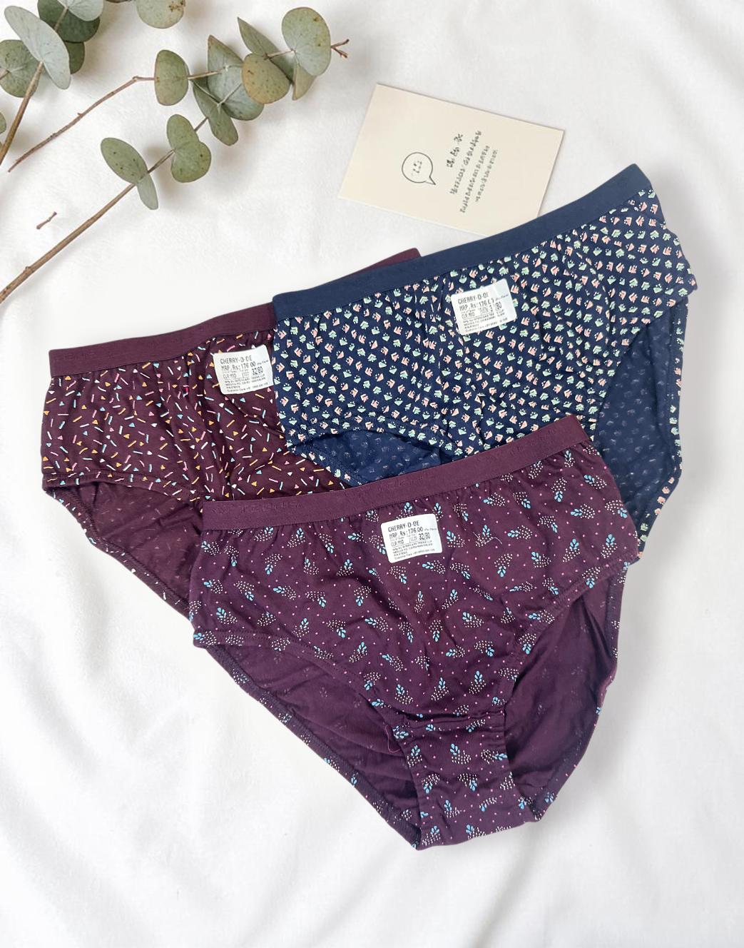 PANTY CHERRY TEENS LIFESTYLE ASSORTED 15 (PACK OF 3) E7022 040626PY - ELENTRA DESIGNS BY NIMI HEINS