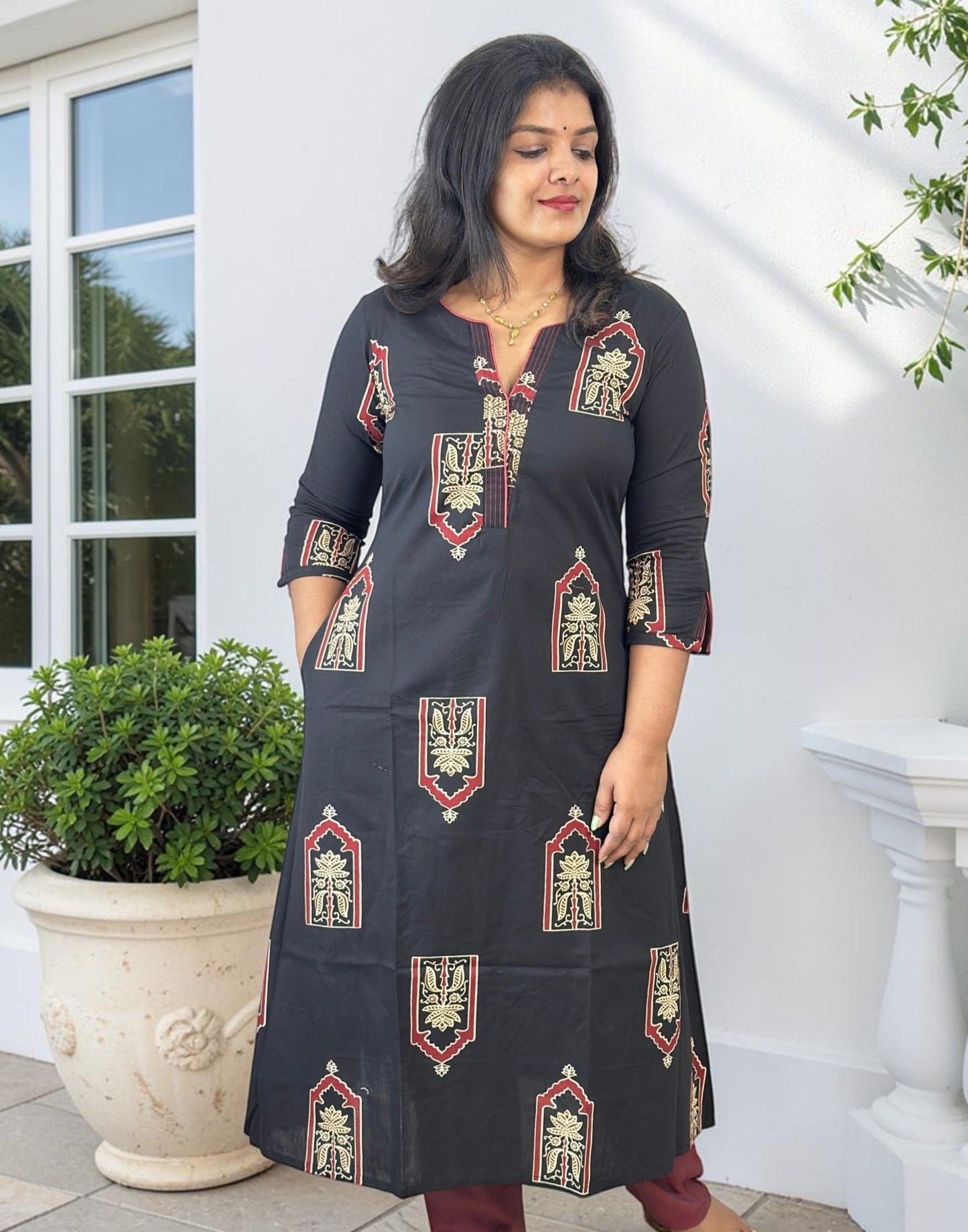 KURTIS A-LINE BLACK E7325 150926AK - ELENTRA DESIGNS BY NIMI HEINS