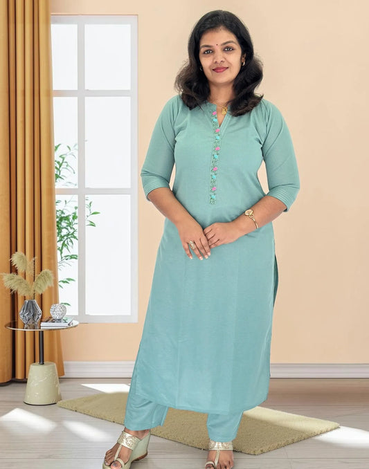 KURTI SET PASTEL GREEN E7401 191026KS