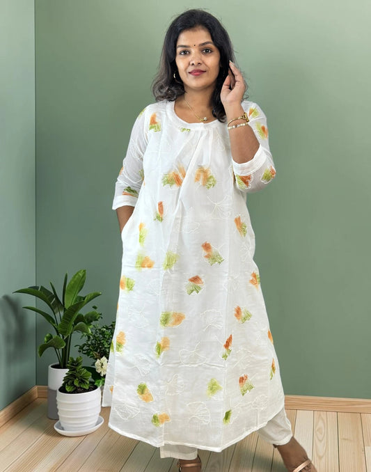 KURTI SET GREEN n ORANGE E7333 220926KS