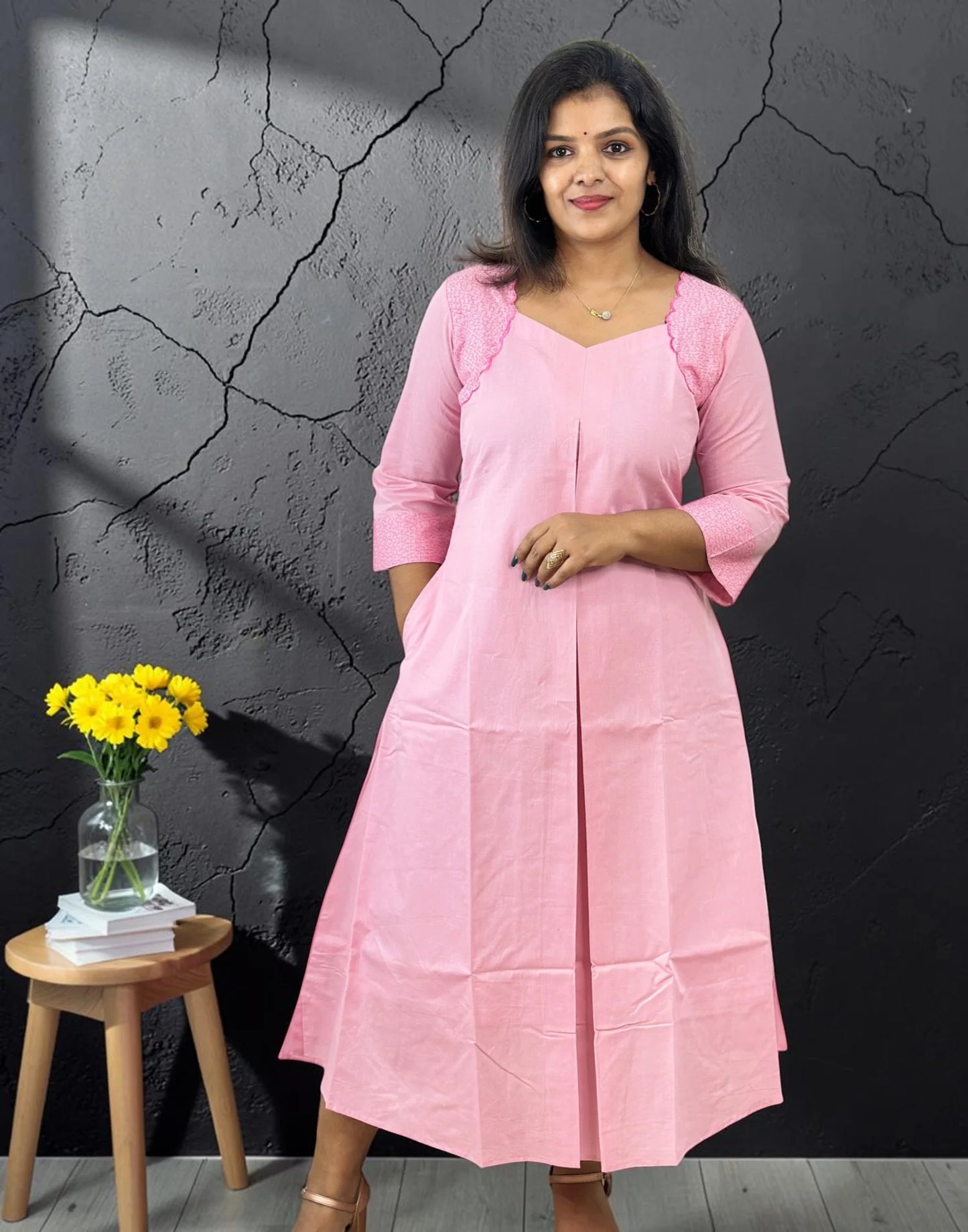 A-LINE KURTI PINE GREEN E7345 290926AK (Copy) - ELENTRA DESIGNS BY NIMI HEINS