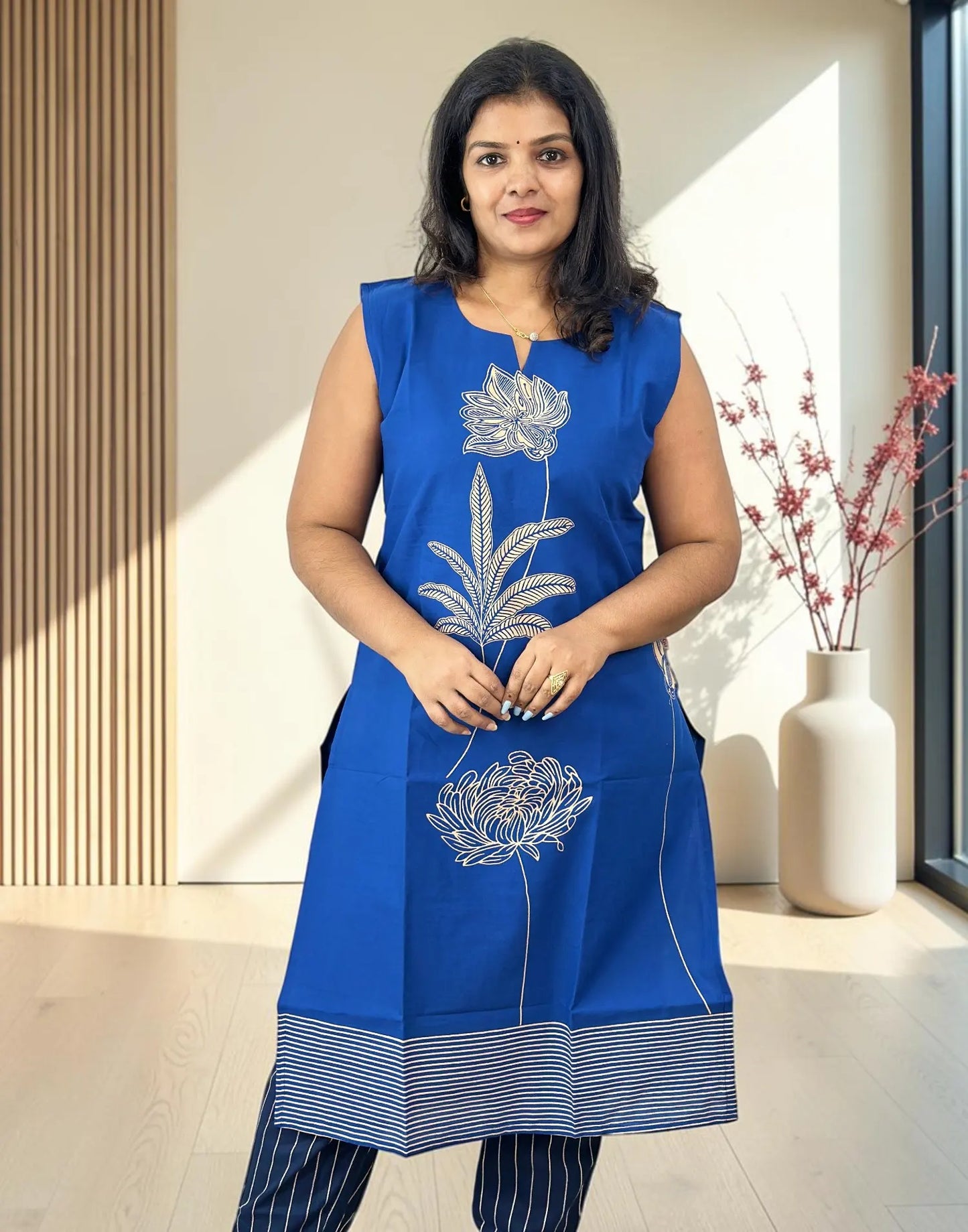 SLITTED KURTI BLUE E7364 061026K