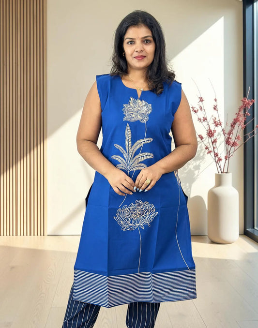 SLITTED KURTI BLUE E7364 061026K