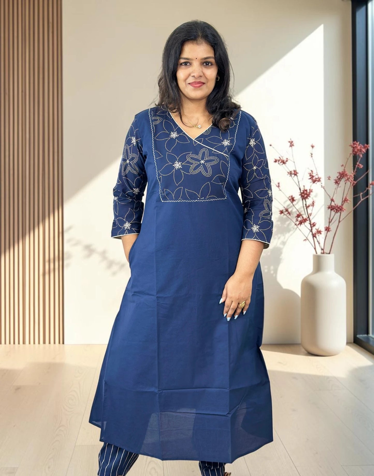 A-LINE KURTI DARK BLUE E7366 061026AK