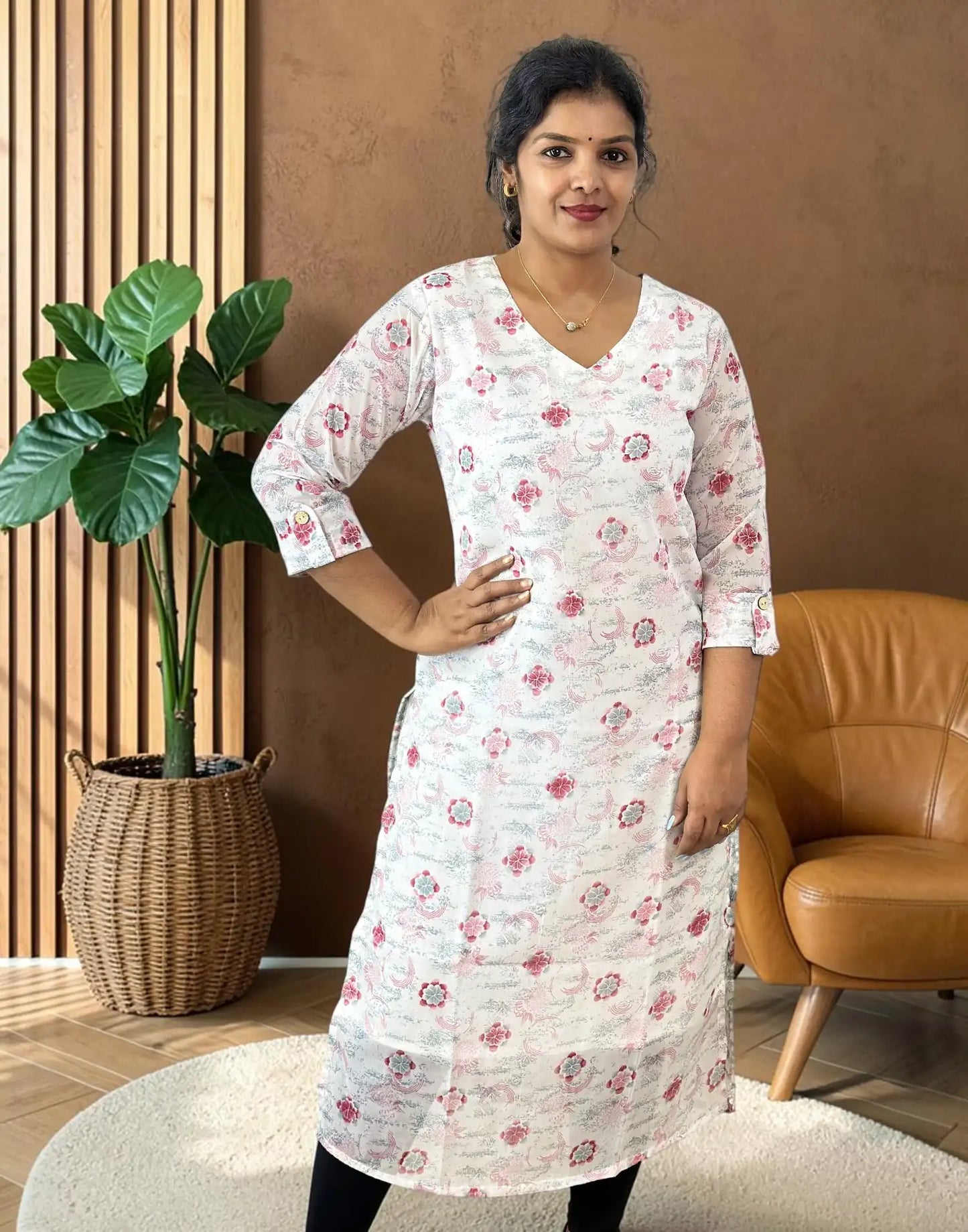 SLITTED KURTI PINK E7367 091026SK