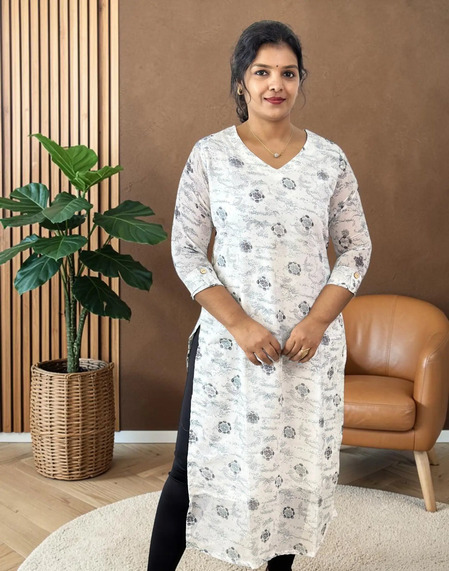 SLITTED KURTI GRAY E7367 091026SK