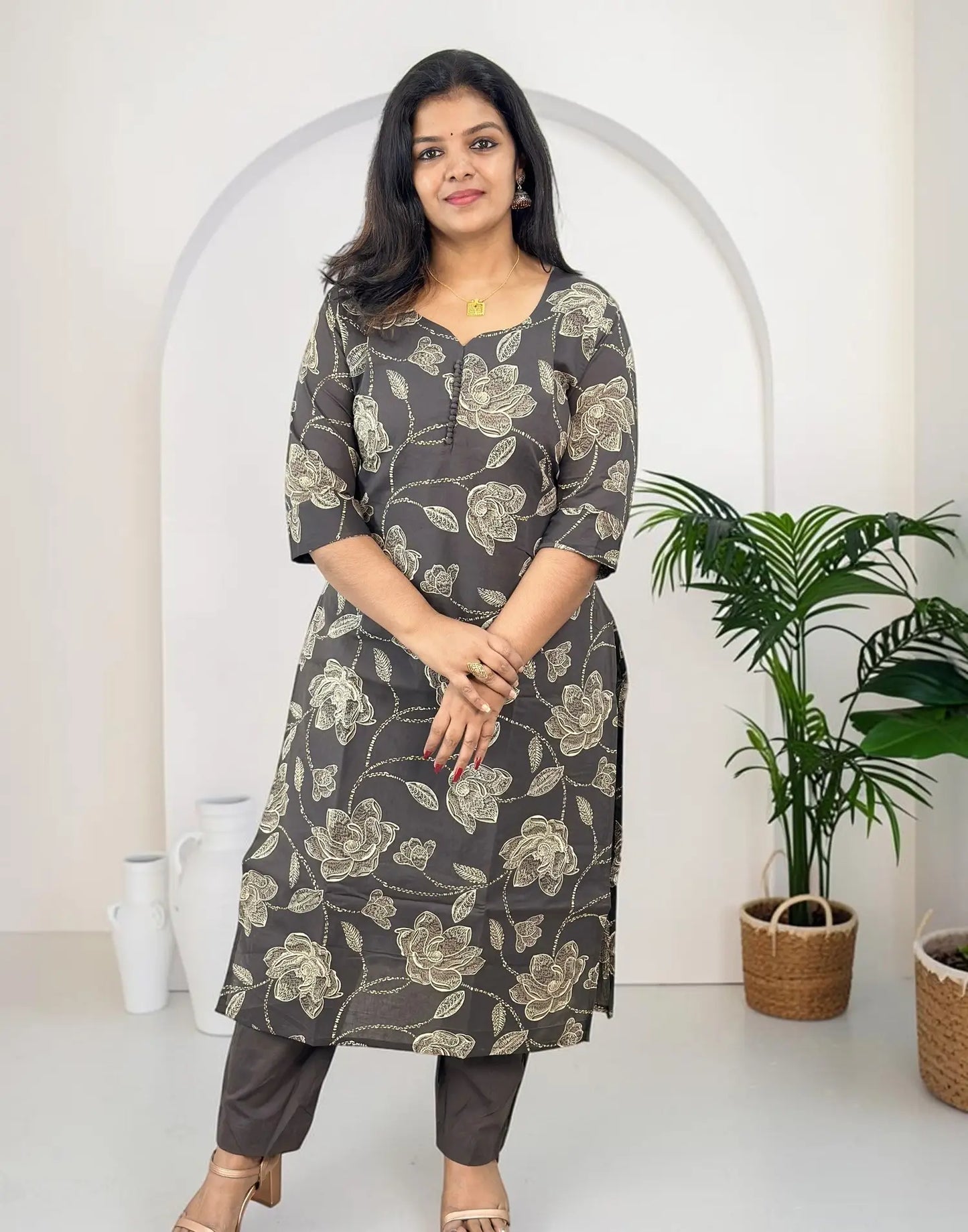KURTI SET MUD GRAY E7407 231026KS