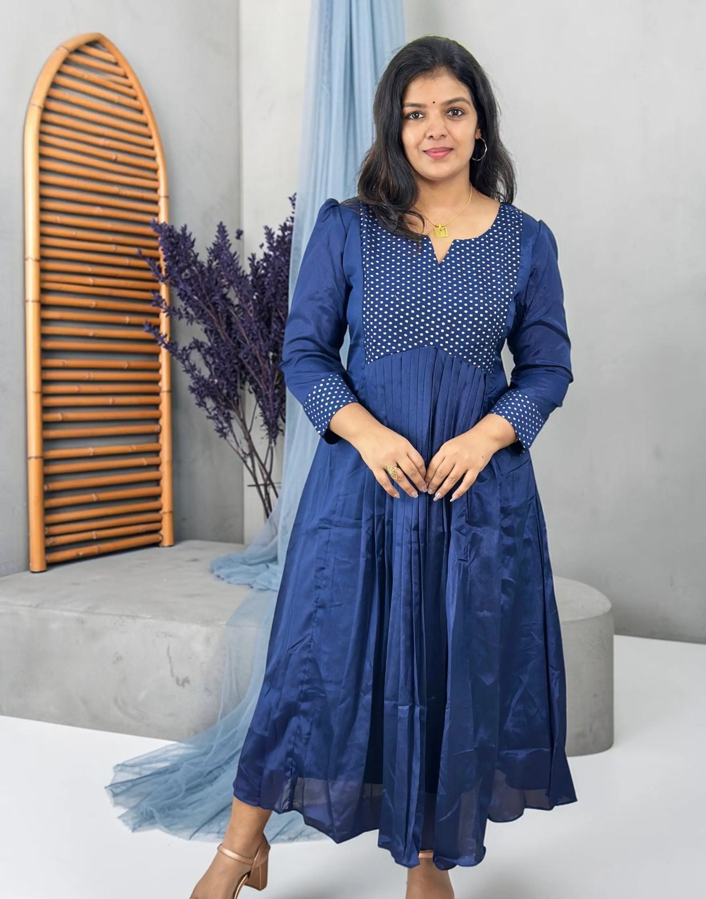 A-LINE KURTI DARK BLUE 271026KS