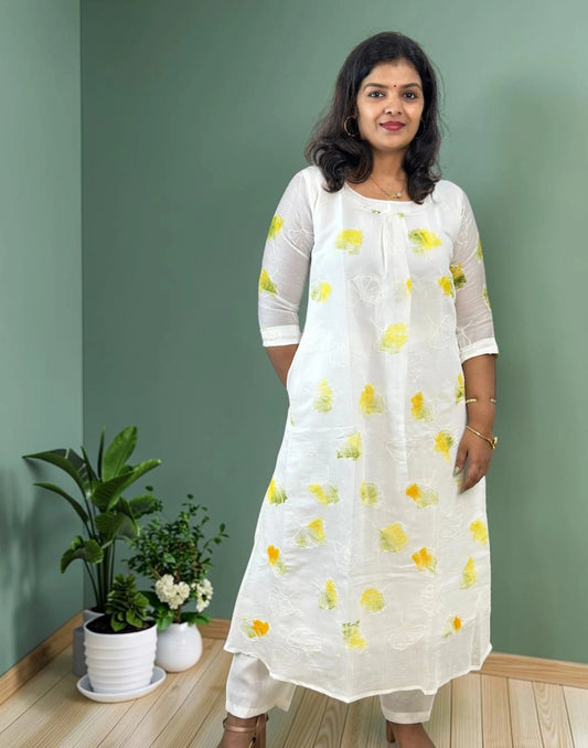 KURTI SET GREEN n YELLOW E7333 220926KS